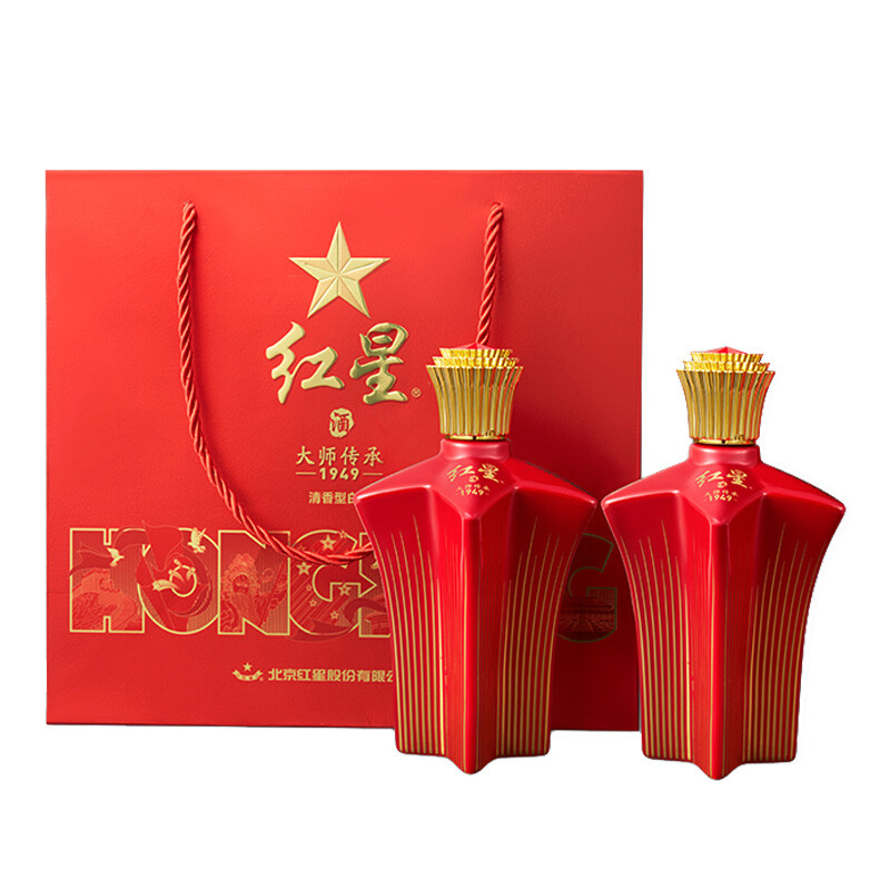红星 白酒大师传承1949二锅头248ml礼盒装清香高度白酒送礼礼盒版