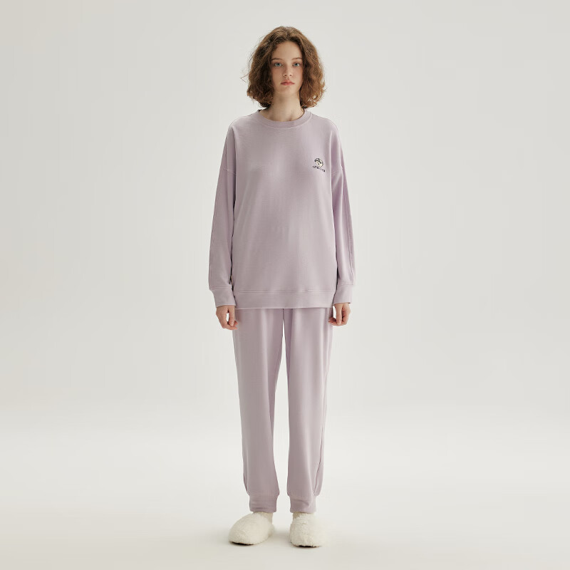 Teenie Weenie小熊睡衣女长袖套装2024新款高级感秋冬季女士家居服 白玉色（女款） L