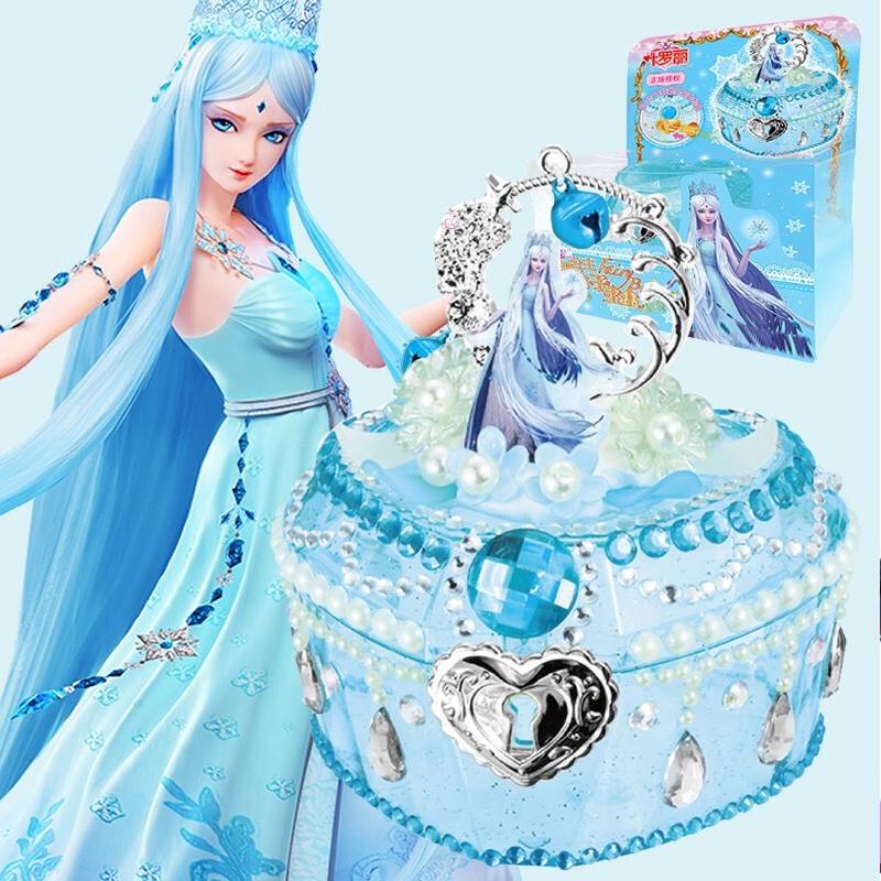 叶罗丽娃娃手工diy宝石盒拼包包女孩玩具宝石奶油胶贴纸化妆盒生日