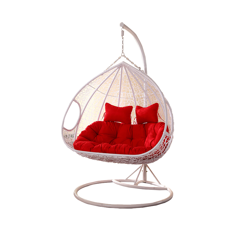 吊篮室内吊椅阳台藤椅休闲椅摇篮椅秋千椅摇椅成人鸟巢家用室外庭院双人户外躺椅 双人白色(粗糙脚踏款)