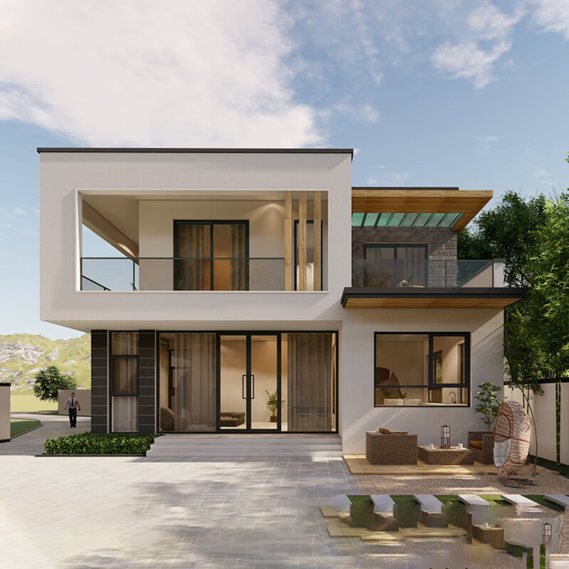 源景墅新农村自建房别墅设计图纸二层现代简约经济网红乡村房屋全套