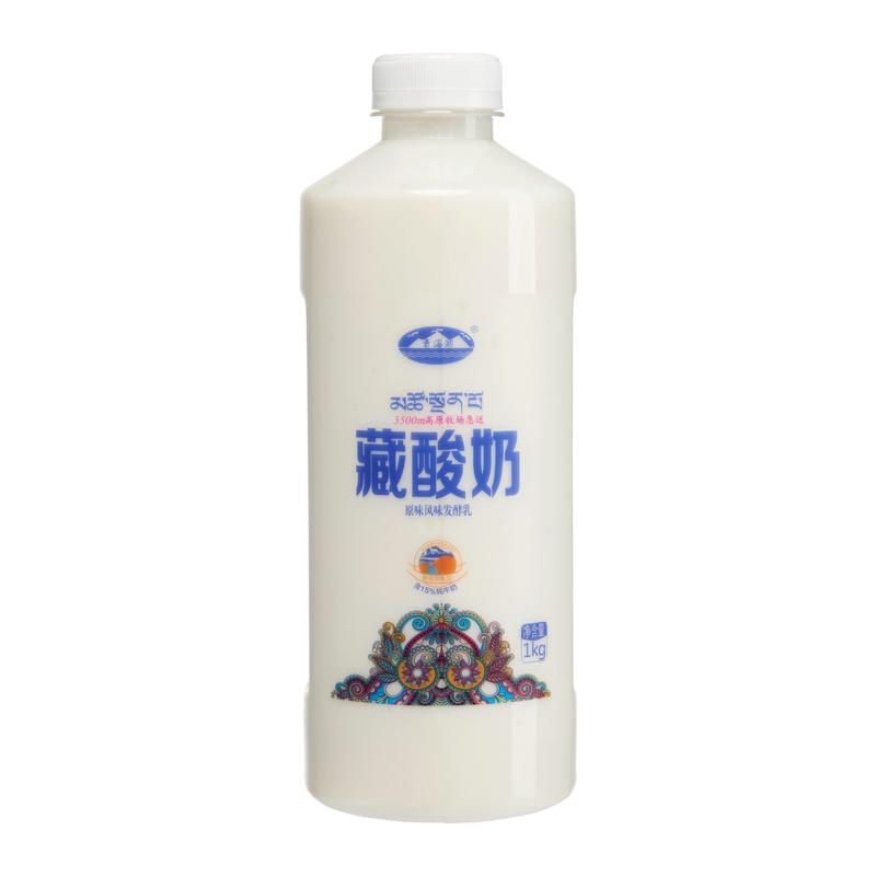 青海湖 藏酸奶1kg 含15%牦牛奶 酸奶 低溫酸奶 原味風(fēng)味發(fā)酵乳 無添加劑