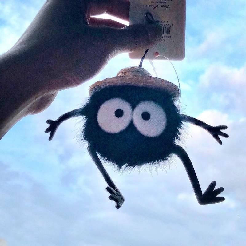 远硕 可爱千寻草帽小煤球黑煤炭灰尘精灵毛绒书包包挂件饰钥匙扣布偶