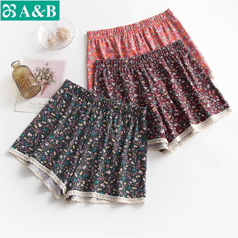 abab内衣春夏季新品女式针织阿罗裤碎花家居休闲裤阿罗裤z012 混色