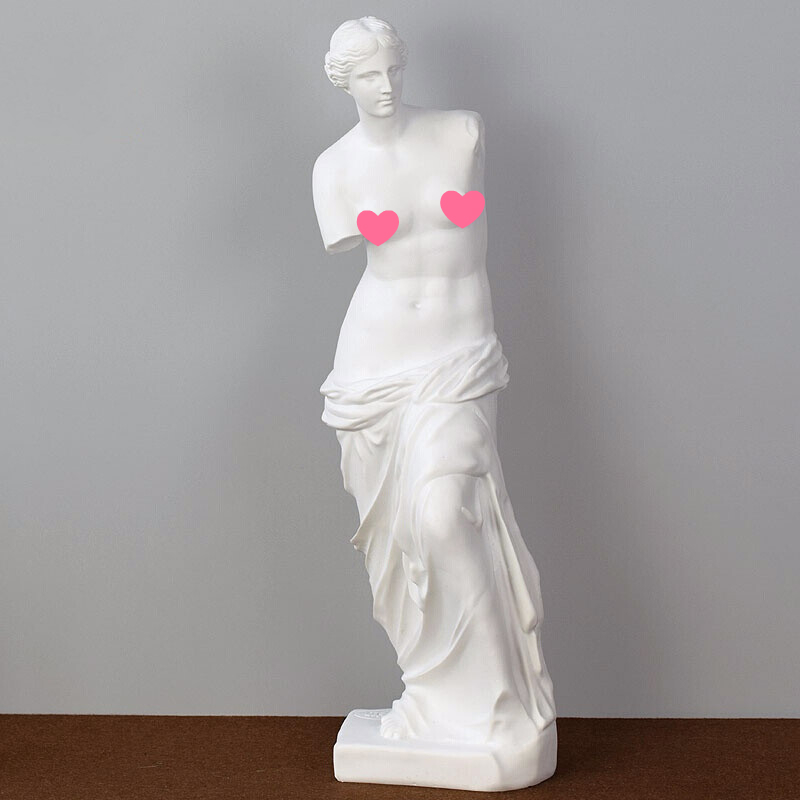 鸣朗 古希腊胜利女神雕塑像欧式人物装饰工艺品客厅酒柜小摆件 48厘米