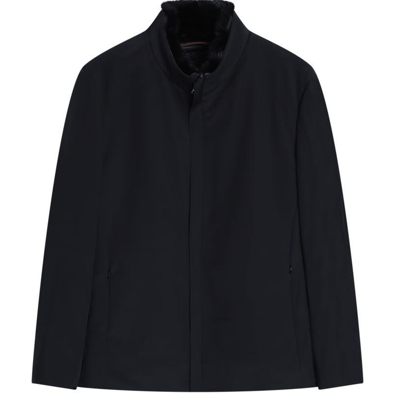 勁霸男裝（K-Boxing）男士外套冬季時尚立領(lǐng)短款商務(wù)休閑純色棉服男|BSNE4 黑色 XS