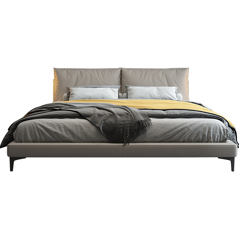 麦纪 床 意式轻奢免洗科技布床主卧简约现代布艺双人床软包高脚小户型双人婚床 单床+3星级睡感椰棕床垫 1500mm*2000mm  箱框结构