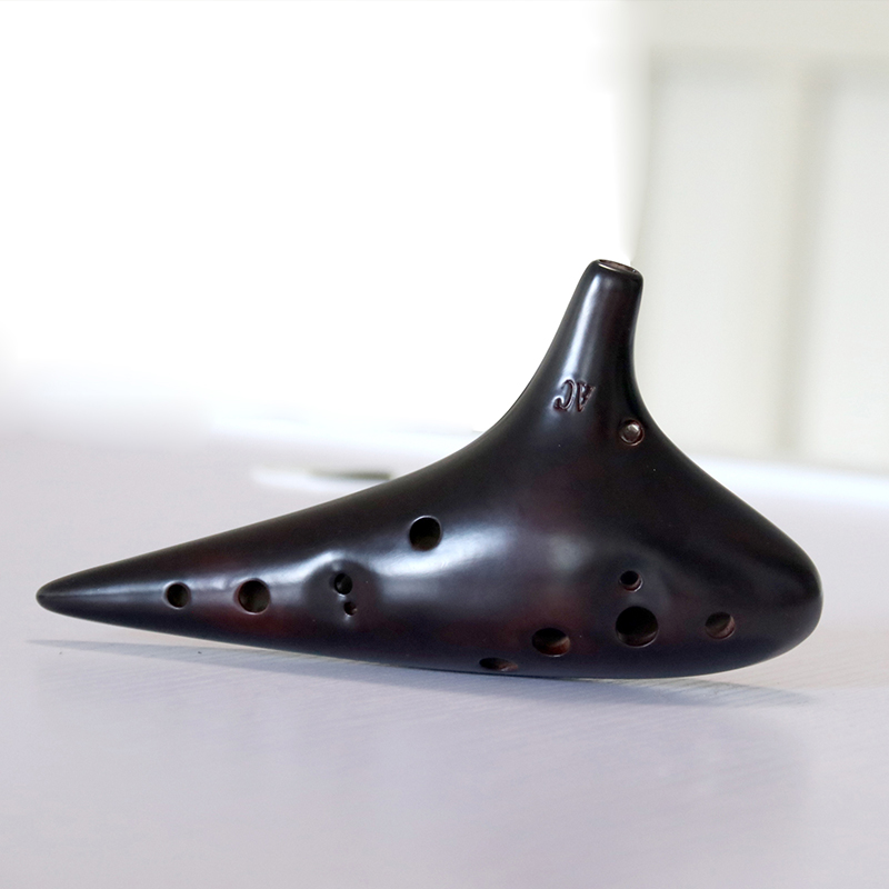 【品质好物】陶笛12孔AC紫砂专业初学入门中音儿童初学专业演奏古风女 熏烧12孔AC陶笛+配件+书