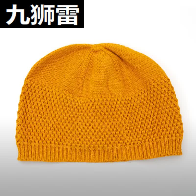 九狮雷僧人瓜皮帽季针织帽僧帽和尚帽子男女款出家僧人保暖弹力毛线帽 黄色 均码使用感如何?