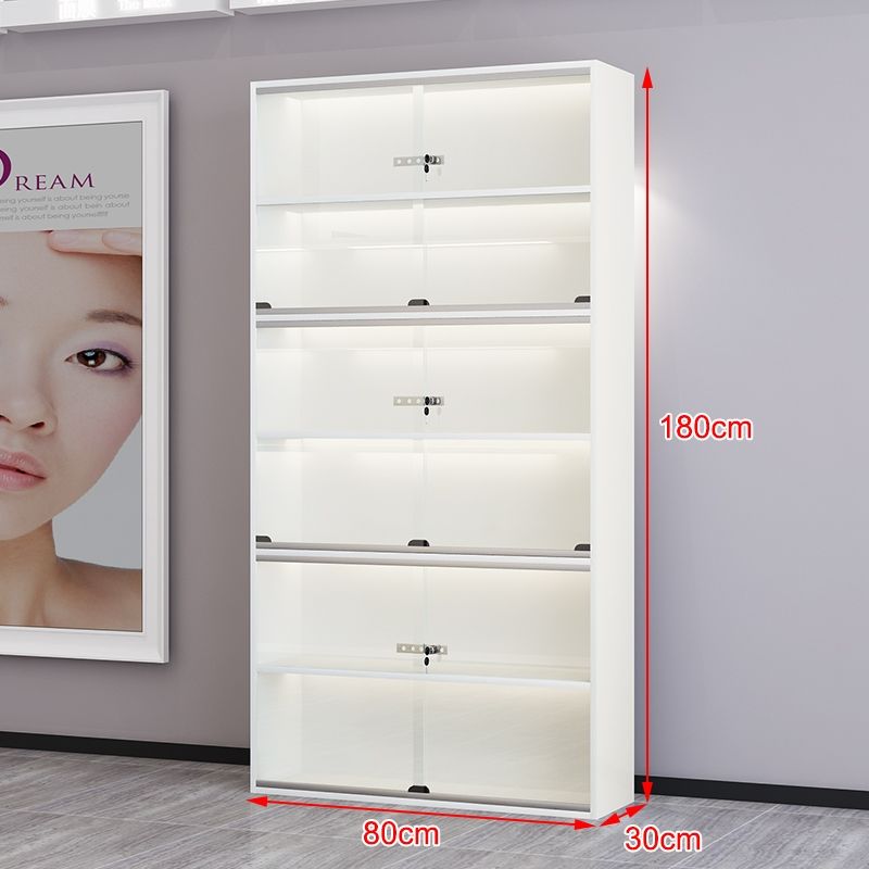 韜運(yùn)光陽(yáng) 化妝品禮品展示柜玻璃門(mén)帶鎖防盜美容產(chǎn)品架護(hù)膚品陳列柜帶組 180*80*30