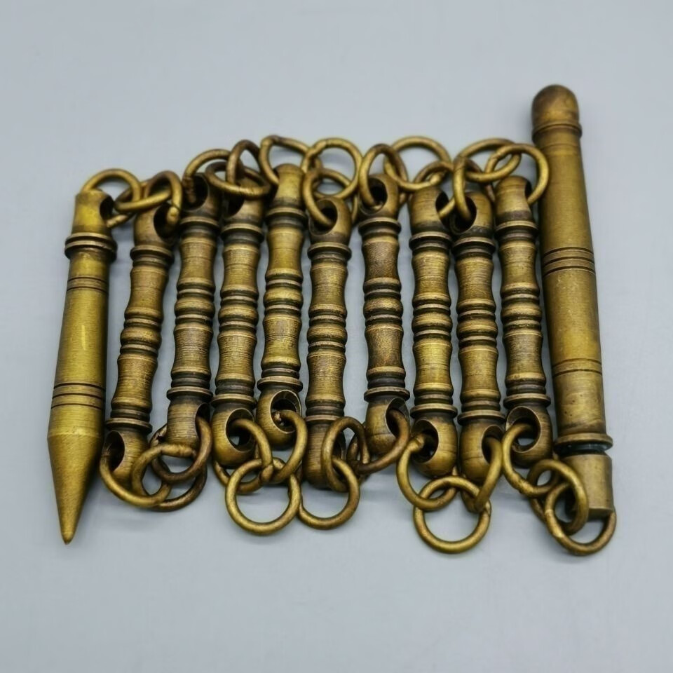 普恩特(puente)仿古纯铜九节鞭铜鞭甩鞭竹节九节鞭健身鞭健身器材