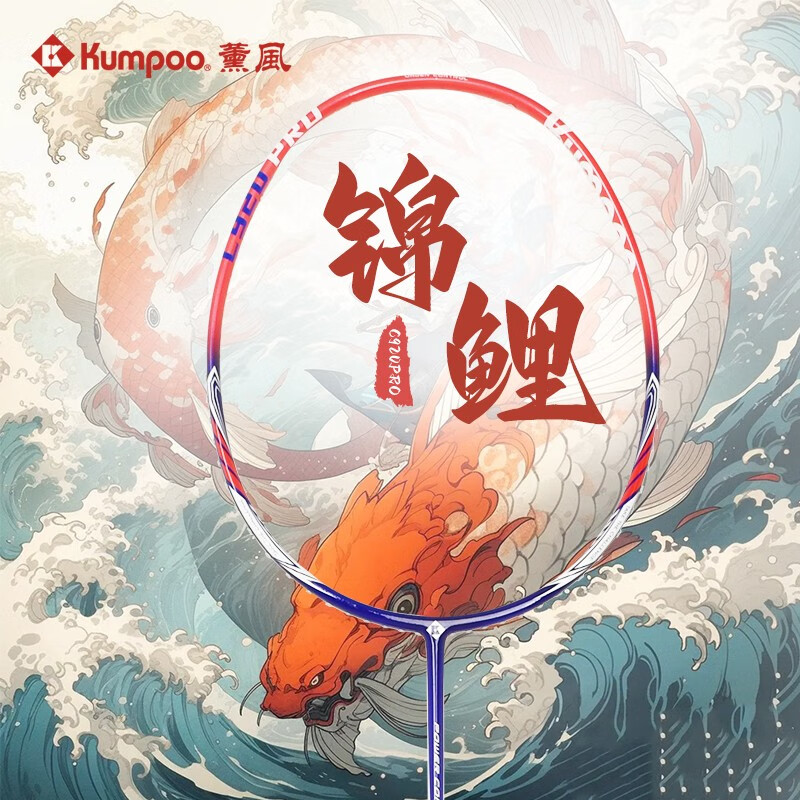 薰风羽毛球拍全碳素超轻初学者c920升级款熏风国风球拍 c920pro锦鲤