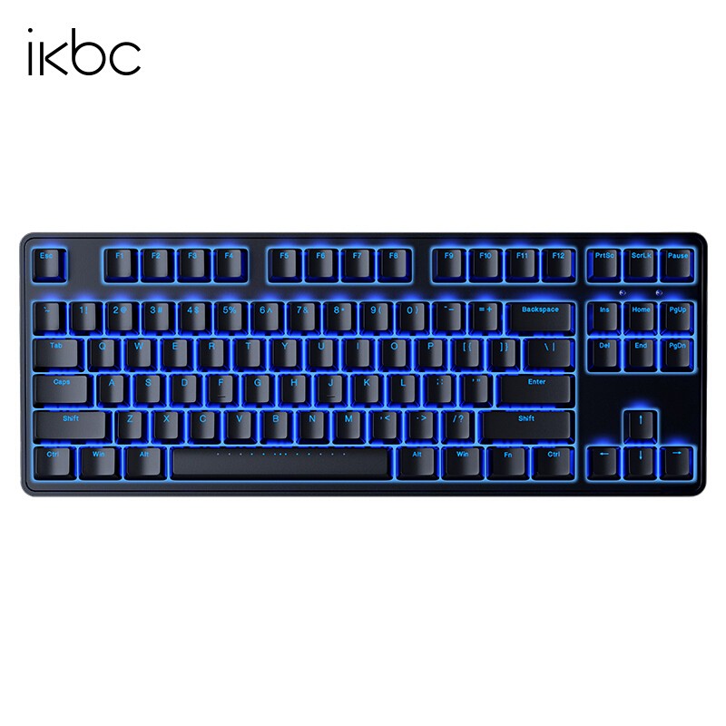 ikbc R300游戏键盘机械键盘自营樱桃键盘背光电竞cherry轴樱桃机械键盘87键61pbt可选 R300TKL蓝光有线87键红轴