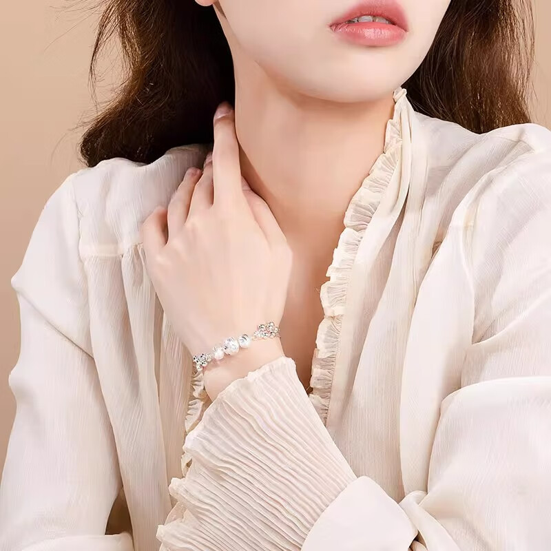 三生三世纯银手链女款银手镯转运珠2025新款520情人节礼物送女友 足银三生三世转运珠手链