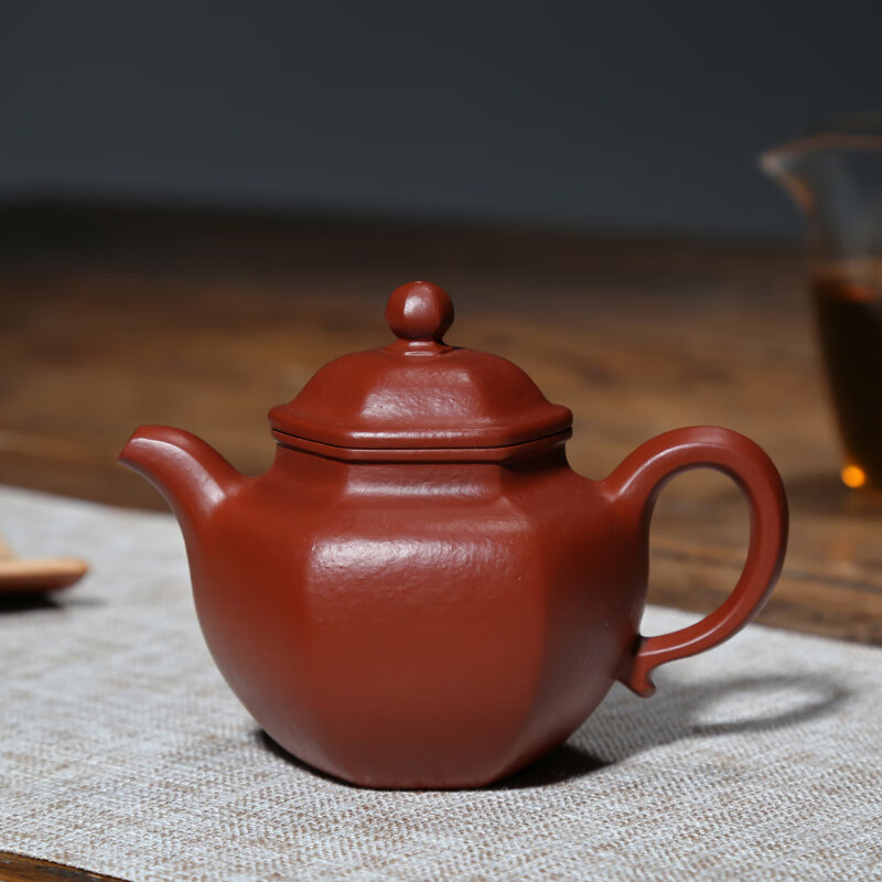 一茗金砂名家吴竹霞紫砂壶泡茶壶收藏龙血砂老朱泥160cc小容量六方