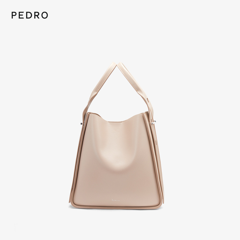 Pedro618轻奢大容量纯色水桶包手提包斜挎包包包女包PW2-35060003肉色 M