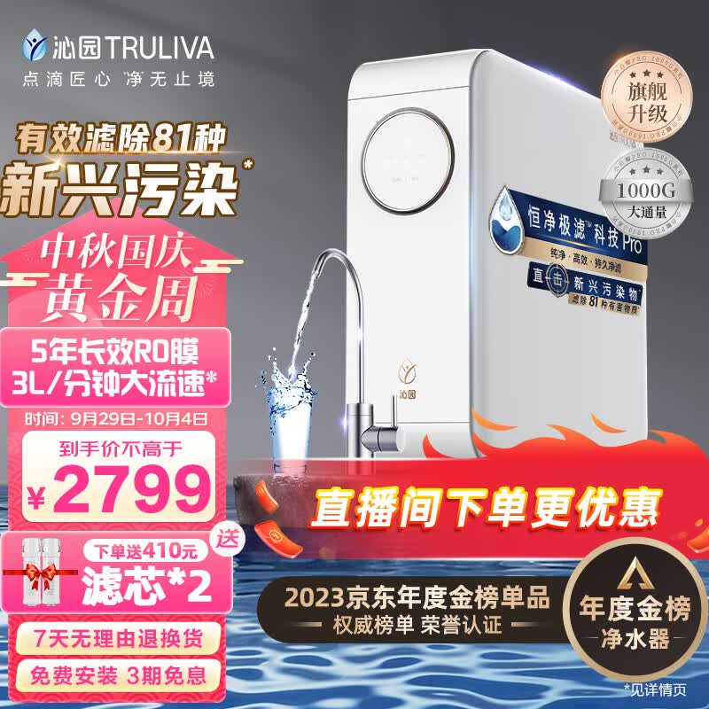 沁园（TRULIVA）小白鲸PRO大通量1000G家用净水器5年RO反渗透厨下直饮3L/分钟水  UR-S51046i属于什么档次？