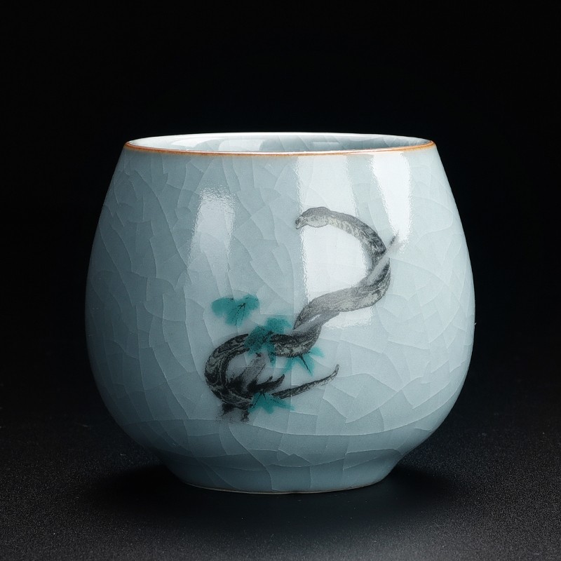 祥业 汝窑茶杯单杯主人杯生肖杯可养功夫茶具茶杯子品茗杯单个小茶盏
