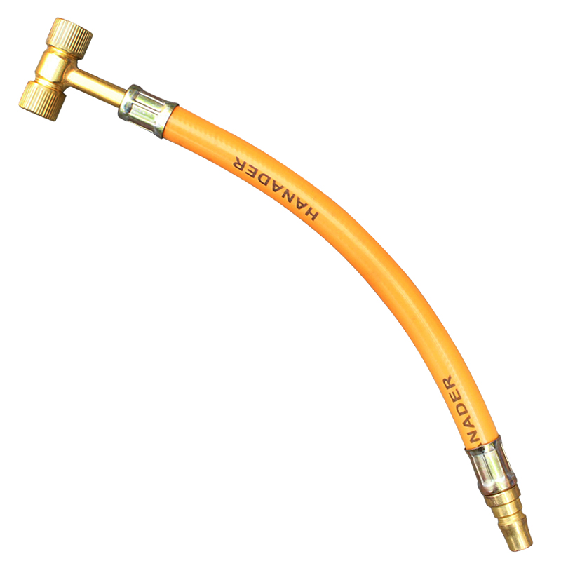 充气嘴咀摩托车自行车单车货车 手摇加气杆 (铜头)两用打气嘴 9米气管