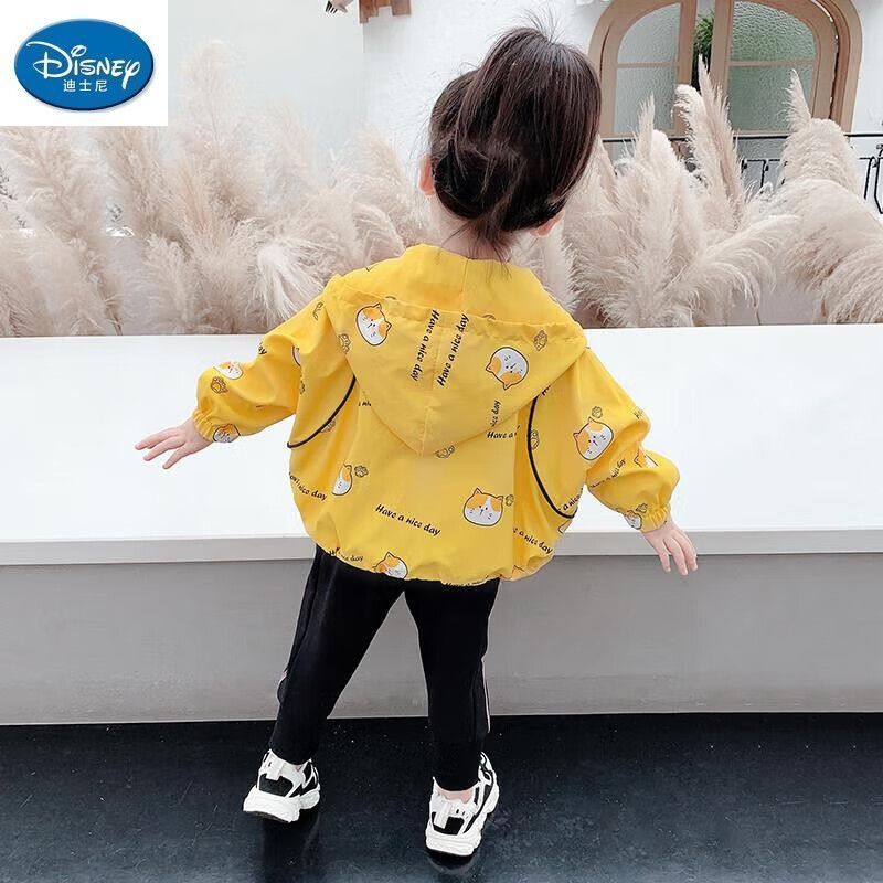 迪士尼女宝宝外套洋气时髦春秋2022新款儿童装上衣1岁小童韩版3女童秋装 黄色（常规款） 110cm
