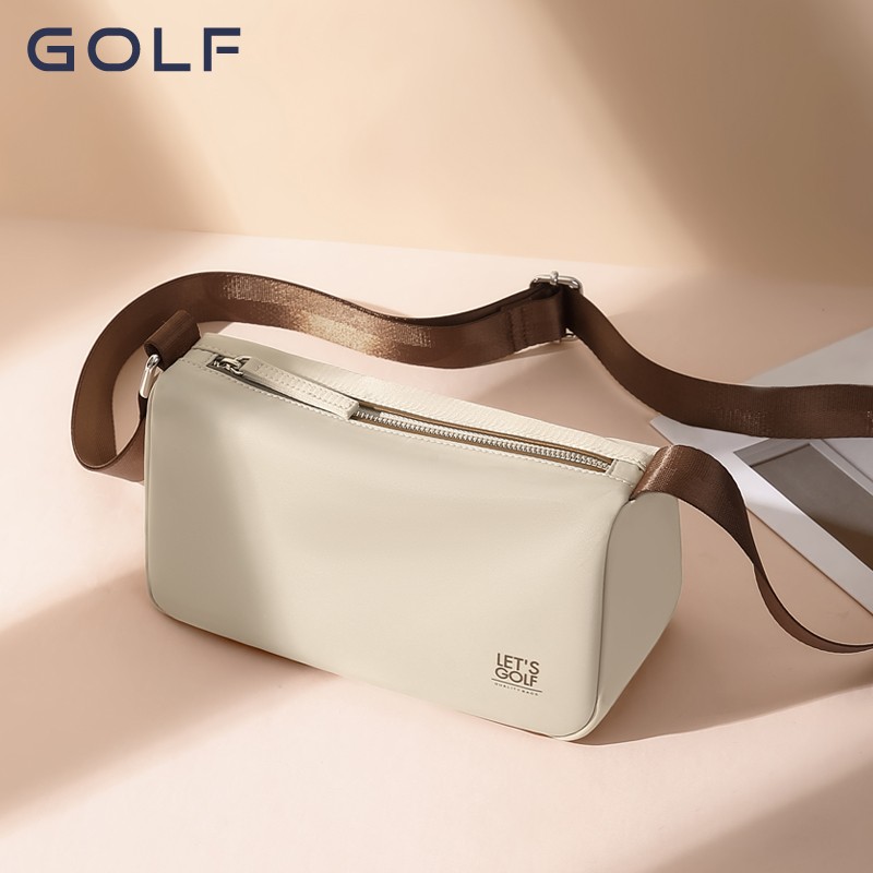 高尔夫golf斜挎包女潮简约单肩包轻便时尚手机包女士包包 卡其色
