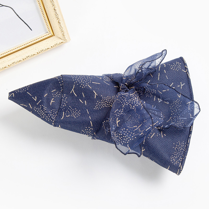 达芬奇密码 时尚欧根纱太阳帽女夏季遮脸防晒帽子适合圆脸薄遮阳帽 藏蓝 蝴蝶结 均码57cm