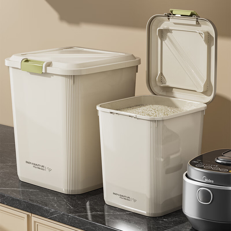 稻草熊米桶大容量大米密封储粮桶直翻盖家用防虫防潮加厚面粉面桶米缸桶 【10斤】配量杯/密封防潮
