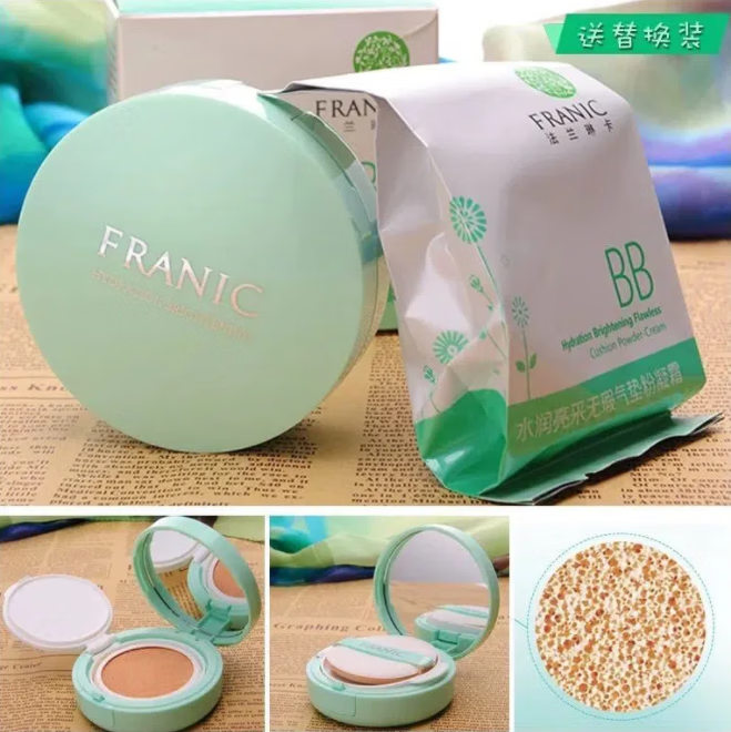 法蘭琳卡（FRANIC）法蘭琳卡水潤亮采無暇氣墊粉凝霜?dú)鈮|BB霜白白霜遮瑕粉底 +替換裝 1盒 1盒 1盒  