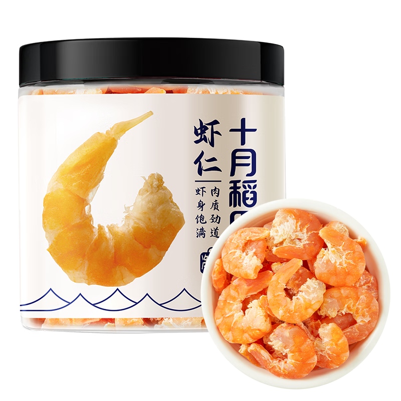 十月稻田 大号金钩海米150g 干虾仁 淡干大粒虾干虾米 海鲜特产 煲汤火锅