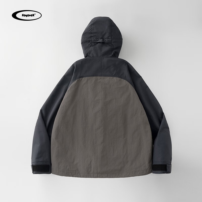 熊猫·本冲锋衣男Teflon三防面料户外防水山系撞色登山服夹克情侣外套 黑灰拼棕（有压胶） 2XL