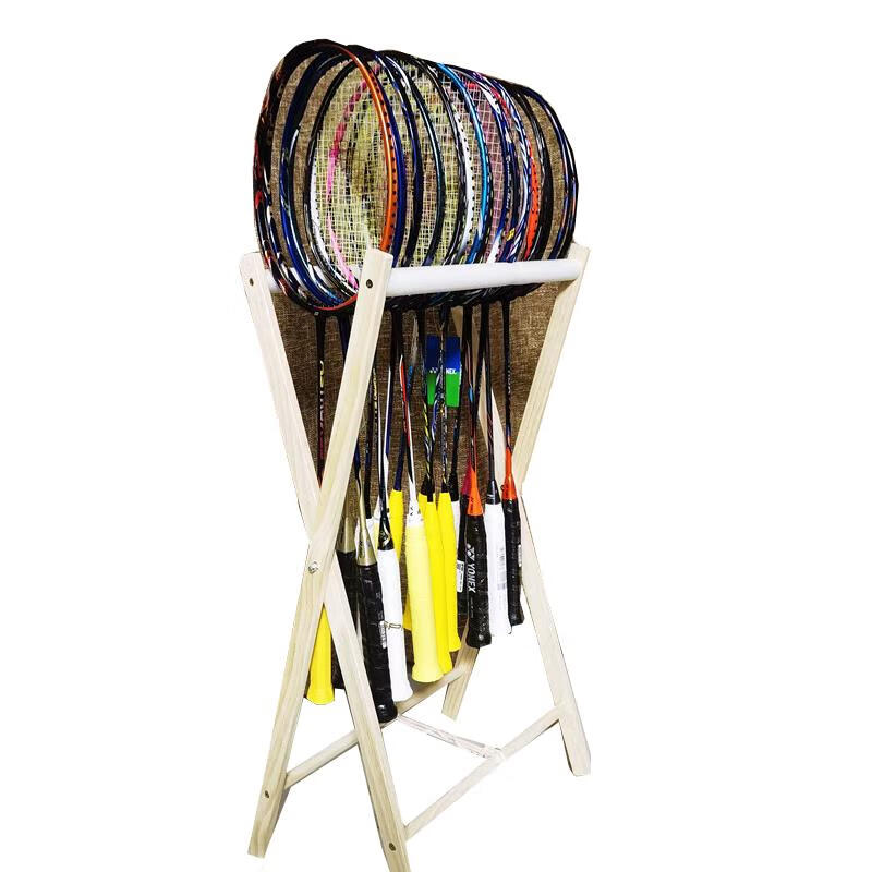 羽毛球拍挂架支架羽毛球拍置物架挂钩羽毛球拍的 主图款原木色架子-没