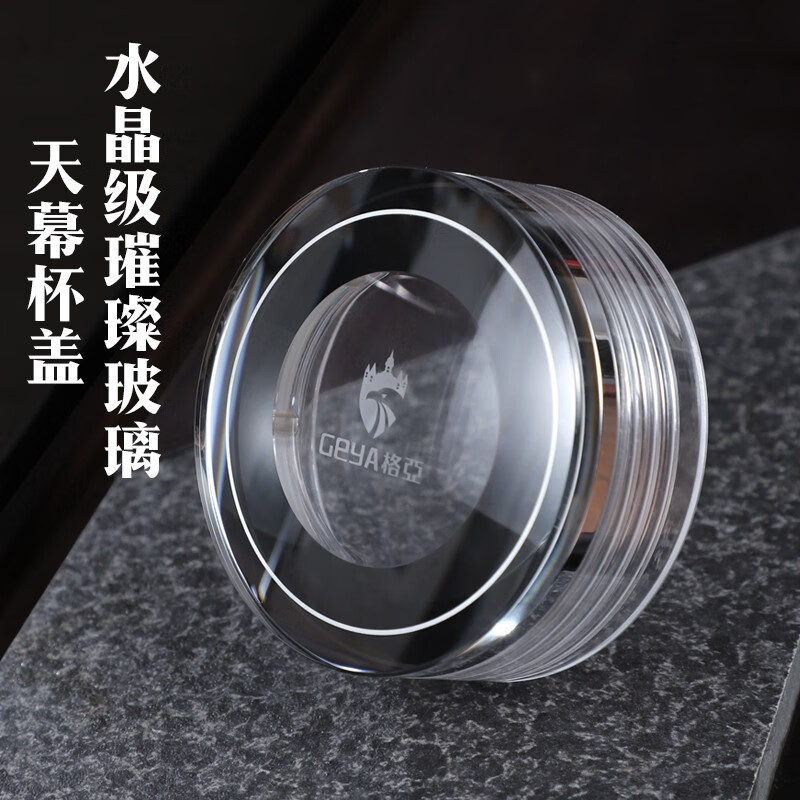 格亚（GEYA）双层玻璃杯纯钛抑菌男士泡茶杯高档商务办公水杯子精美礼盒装 商务款【皮质礼盒装】 400ml