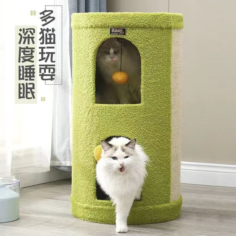 喵仙儿猫窝剑麻桶四季通用冬季保暖封闭式猫咪窝宠物用品房子猫屋多层