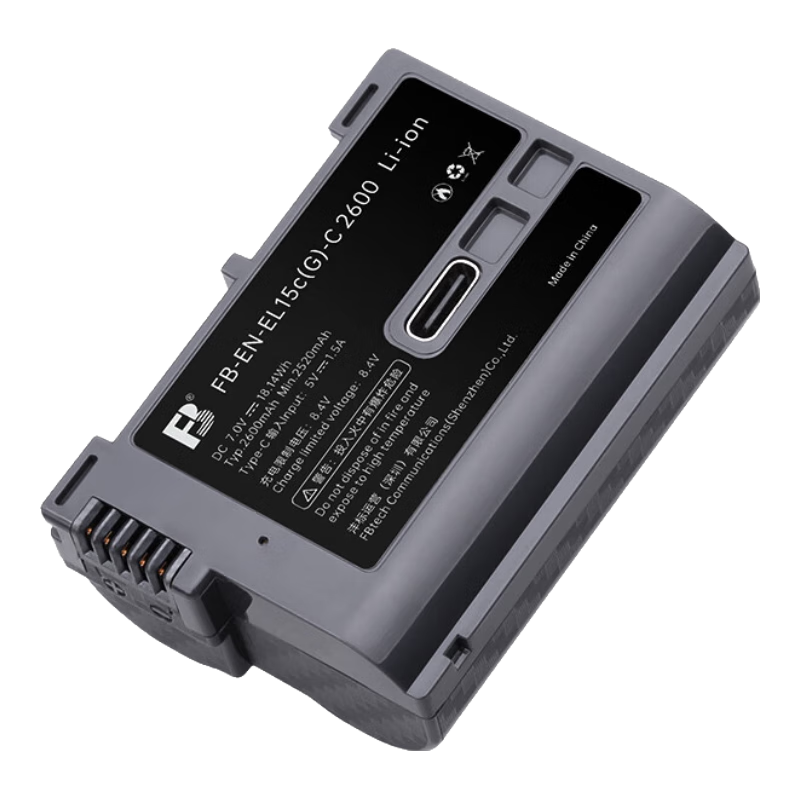 ���ڲ�������꣨FB��EN-EL15c�῵C��ֱ��������Zf Z8 Z7II Z72 Z6II Z62 Z63 Z52���� D7500 D7100 D7000 D850 D810 ��2600mAh������װ����������ߣ�