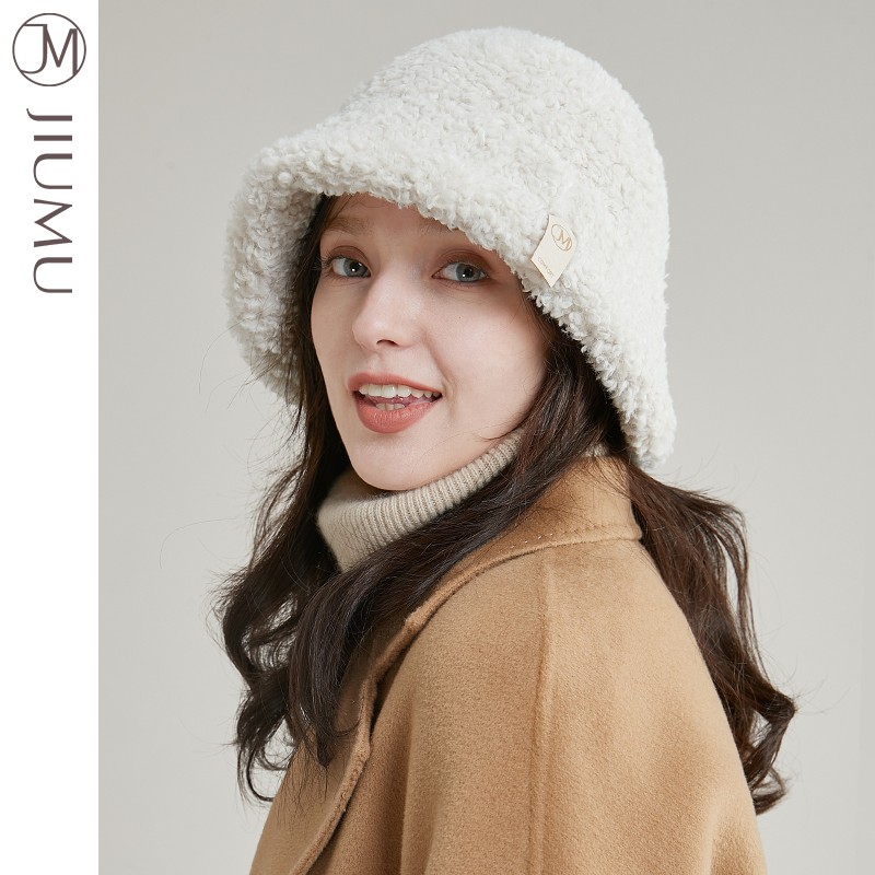 玖慕(jiumu)帽子女冬季女士渔夫帽盆帽秋冬季帽子女生保暖毛线帽针织
