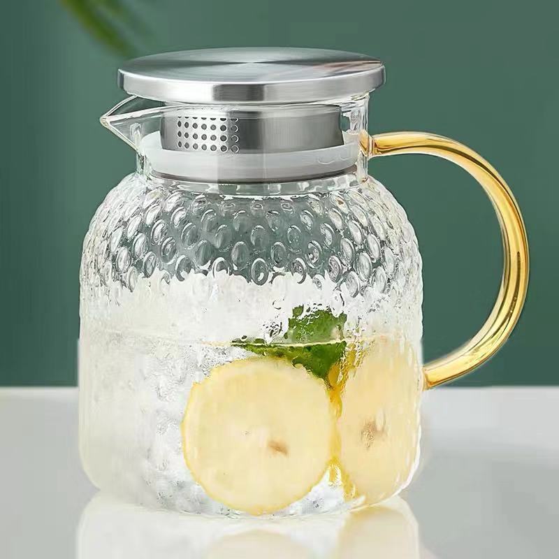 【精选】茶壶玻璃耐高温家用客厅果汁果茶超大容量冷水壶高颜值防