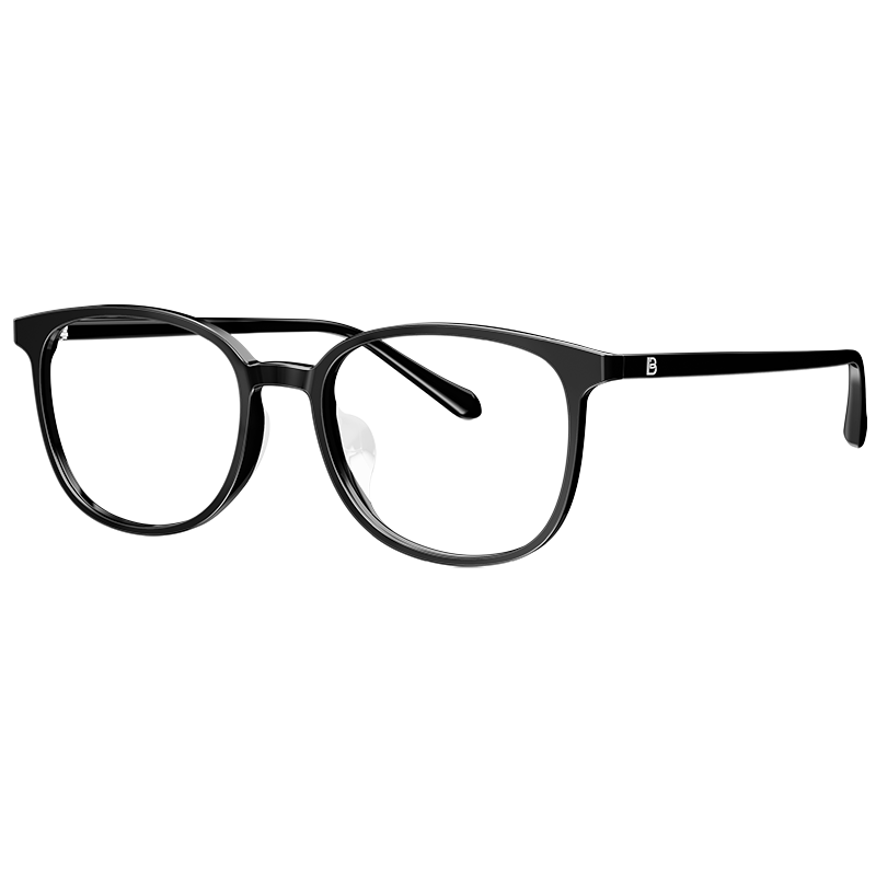 暴龙(bolon)近视眼镜框质感板材光学镜架女款bj3150 b10-亮黑 单镜框