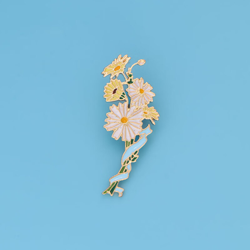 中国风可爱森系花朵胸针女郁金香樱花百合雏菊别针衣服配饰品胸花