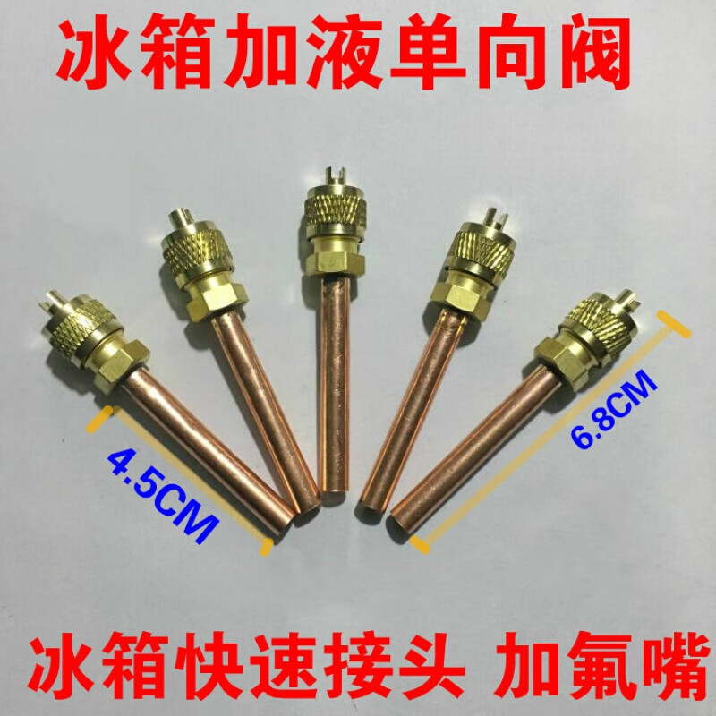 蕴璞冰箱单向阀 加液嘴 冰箱快速接头 冰箱黄铜快速接头充注阀 【2个