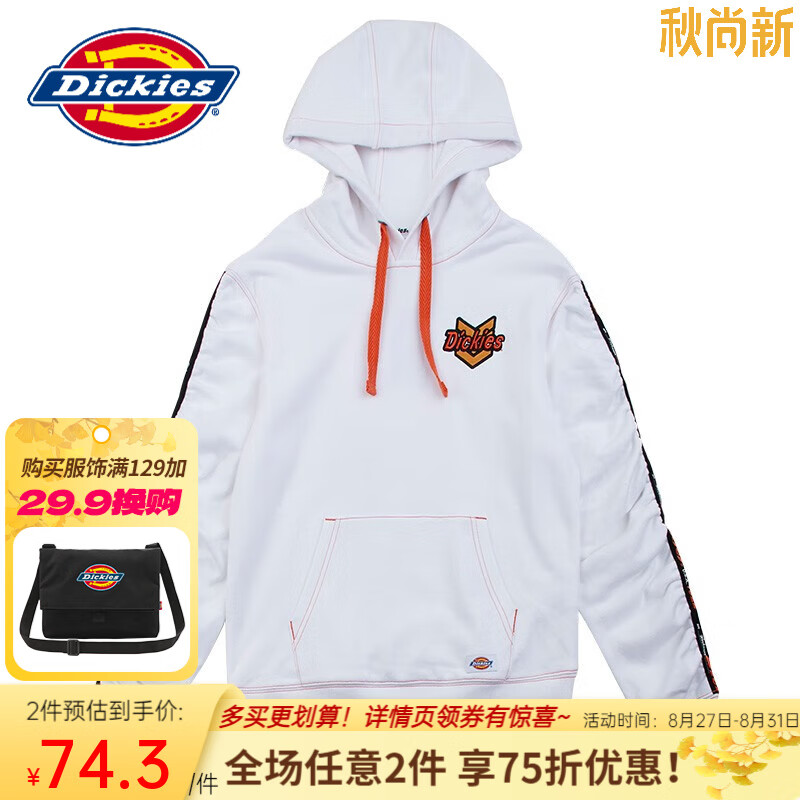 dickies连帽卫衣女 印花徽章长袖连帽休闲百搭卫衣 8115 白色 M高性价比高么？
