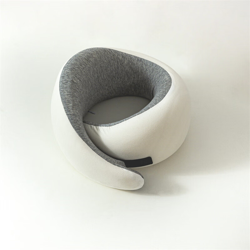南方生活可调节脖子u型枕头脖枕颈枕莫代尔旅行记忆枕飞机头枕 白 灰