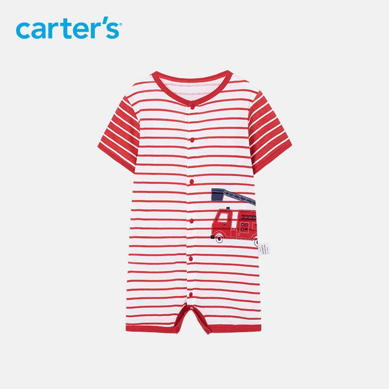 carters 婴儿连体衣22夏季男女宝宝纯棉爬服婴儿外出服短袖短裤连身衣 1N055510 24M/90cm