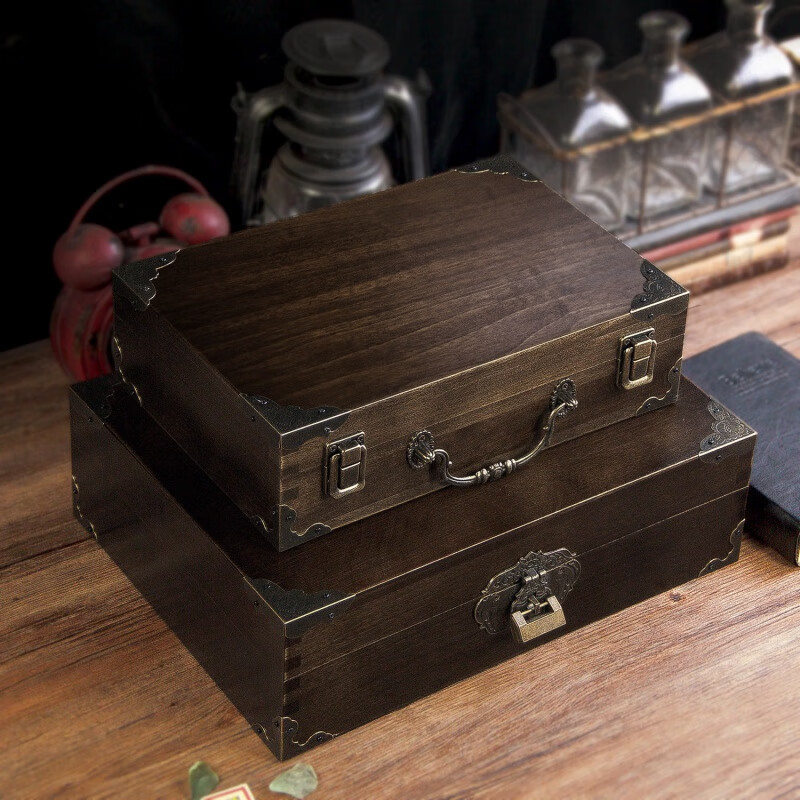 山头林村香樟木家谱盒子 香樟木家谱宗谱带锁盒子樟木经书实木书盒谱