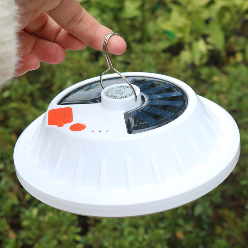 狮奥利兴太阳能充电飞碟灯led户外移动露营帐篷地摊灯停电应急充电宝