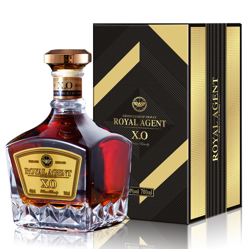 皇家特工ROYALACENT法国原瓶原装进口XO洋酒 典藏白兰地700ml礼盒装属于什么档次？