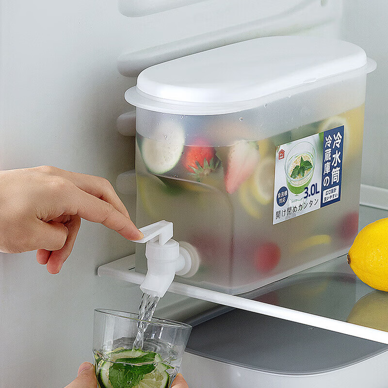 带龙头冰箱凉水桶户外果茶饮料壶夏季日式冰水壶 3.5L 水壶 1个