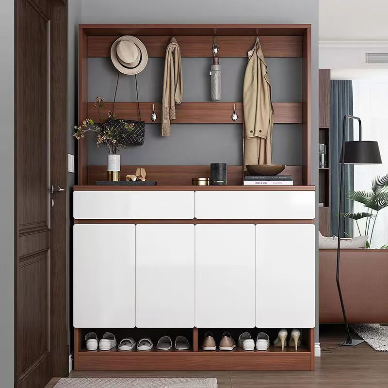 莫贤衣帽鞋柜家用门口进门一体靠墙进门鞋柜挂衣架一体衣帽架鞋柜一体