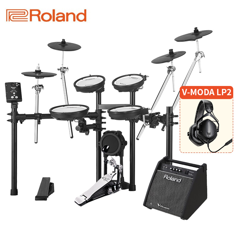 罗兰（Roland）电子鼓TD-1DMKX 专业演奏电子鼓初学练习演出爵士鼓电架子鼓+罗兰音箱PM100+VMODA LP2耳机