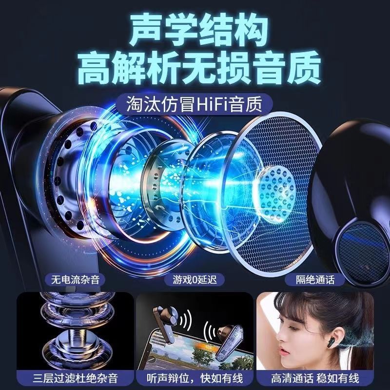 XVVMI长续航游戏无线蓝牙耳机电竞吃鸡王者安卓通用游戏耳机游戏蓝牙耳机电竞蓝牙耳机 巅峰版 三模式+无感延迟+一步到位