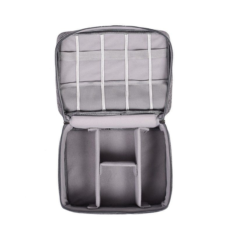 LIUIUSU 数据线收纳包 移动电源盒子多功能充电线旅行便携数码配件整理袋 数码收纳包【双层】